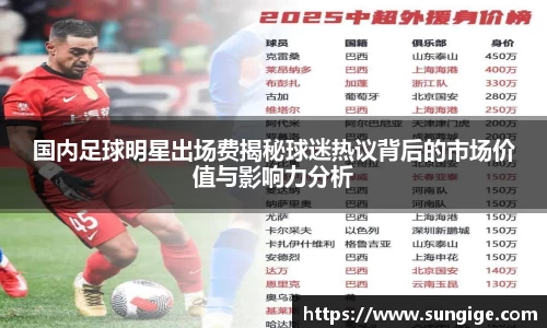 国内足球明星出场费揭秘球迷热议背后的市场价值与影响力分析